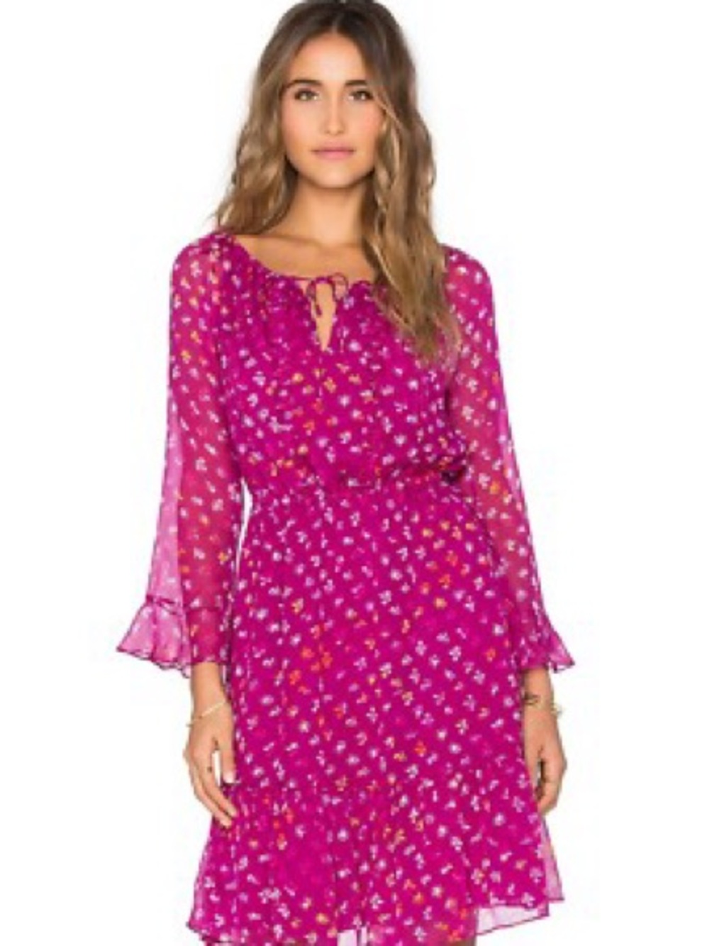 Diane Von Furstenberg Fuchsia simonia Floral Midi Dress